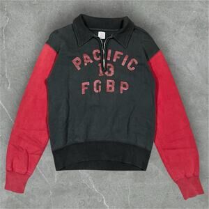 The Flat Head Varsity / Military Vintage Style Quarterzip Sweater Medium Japan